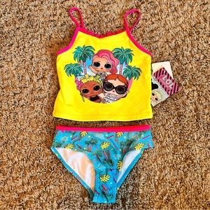 NWT! L.O.L. surprise girls two piece swim set